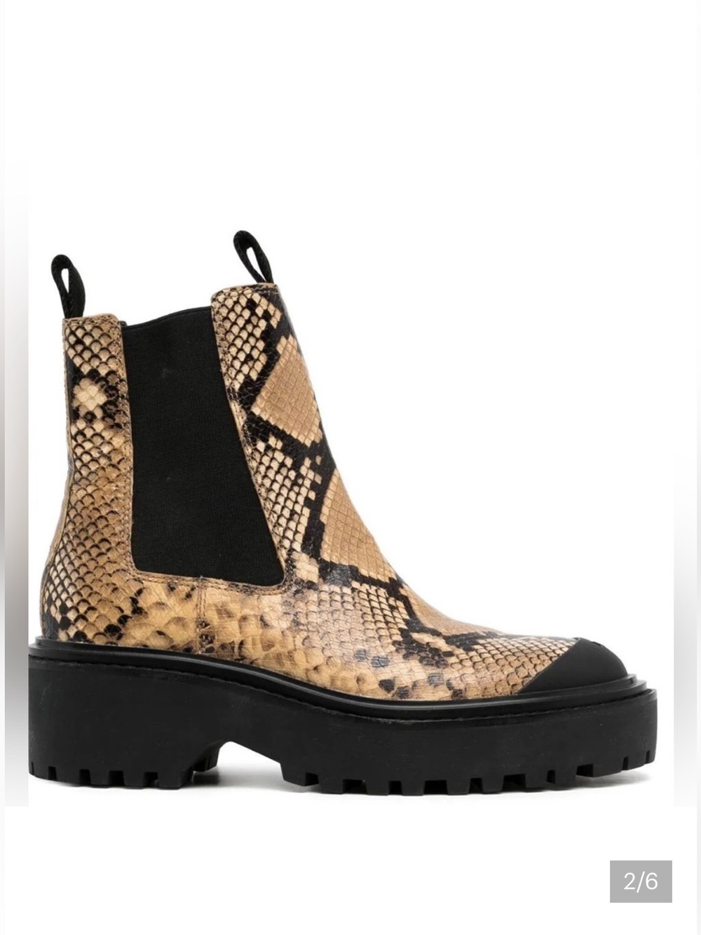 Tory Burch Snake Print Lug Sole Chelsea Boots size 8 - like new